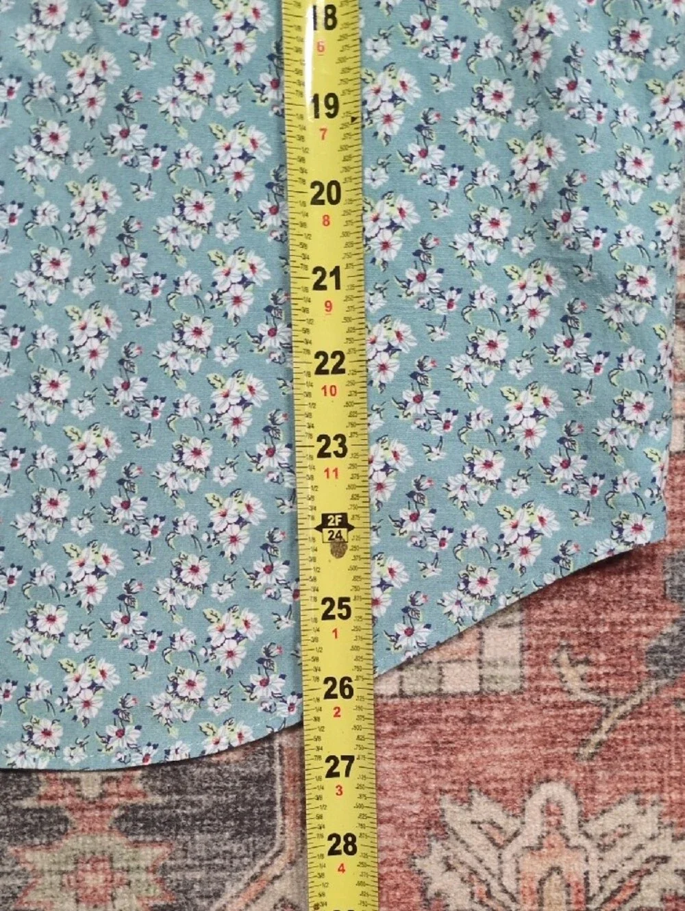 J. Crew Light Aqua Floral Short-Sleeve Button-Down Shirt